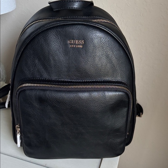 ?ON SALE! Guess Rylan Medium Black Faux-leather collegiate/travel Backpack. NWT main image 4